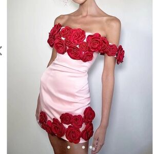 Atoir rose pink and red dress